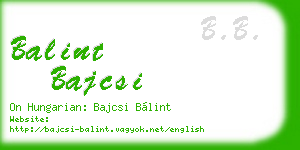 balint bajcsi business card